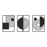 Decorațiune metal Wall deco Harimia set 3 piese negru metal 37x0.15x50cm