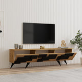 Comoda TV Trida, 160x35x45 cm - Negru-Stejar