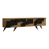 Comoda TV Trida, 160x35x45 cm - Negru-Stejar