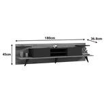 Comoda TV Astry, 180x37x45 cm - Antracit-Nuc