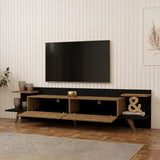 Comoda TV Astry, 180x37x45 cm - Antracit-Stejar
