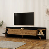 Comoda TV Astry, 180x37x45 cm - Antracit-Stejar