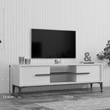 Comoda TV Eslem, 160x35x45 cm - Nuc-Alb