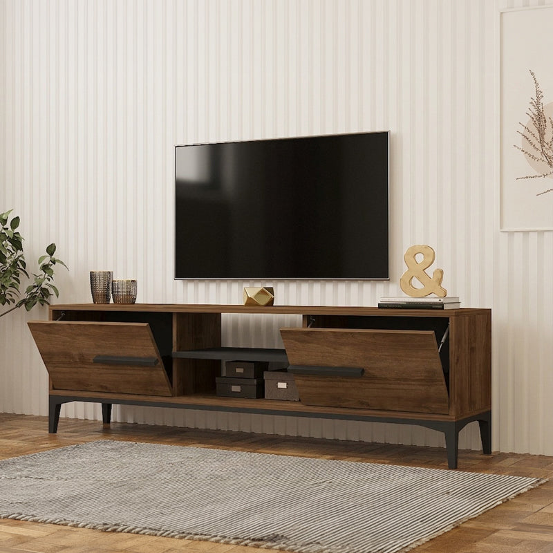 Comoda TV Eslem, 160x35x45 cm - Antracit-Nuc