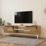 Comoda TV Eslem, 160x35x45 cm - Alb-Natural