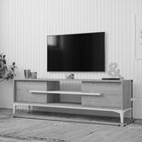 Comoda TV Eslem, 160x35x45 cm - Alb-Natural