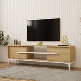 Comoda TV Eslem, 160x35x45 cm - Alb-Natural