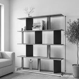 Biblioteca Ratu, 120x25x141 cm - Antracit-Stejar