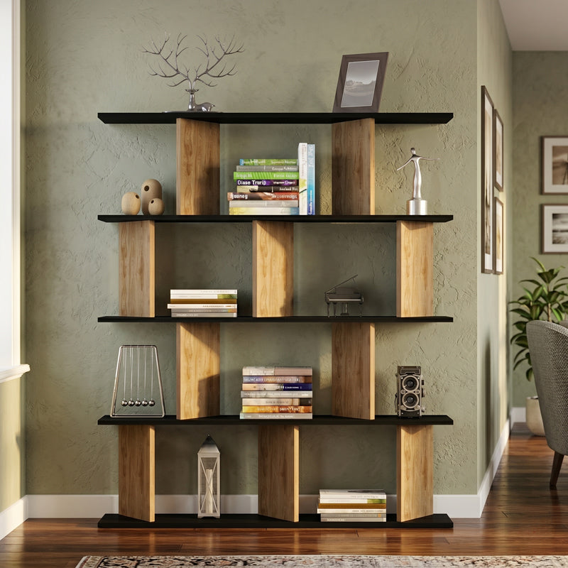 Biblioteca Ratu, 120x25x141 cm - Antracit-Nuc