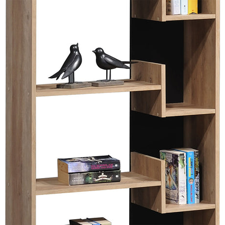 Biblioteca Naya Natural-antracit 72x30x182 cm