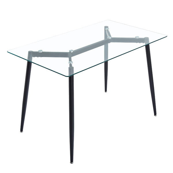 Masa dining Quana, Sticla, Picioare negre, 120x70x75 cm