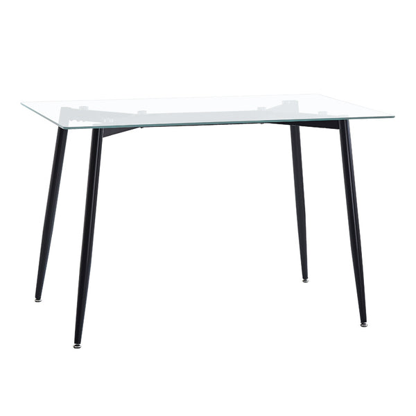 Masa dining Quana, Sticla, Picioare negre, 120x70x75 cm