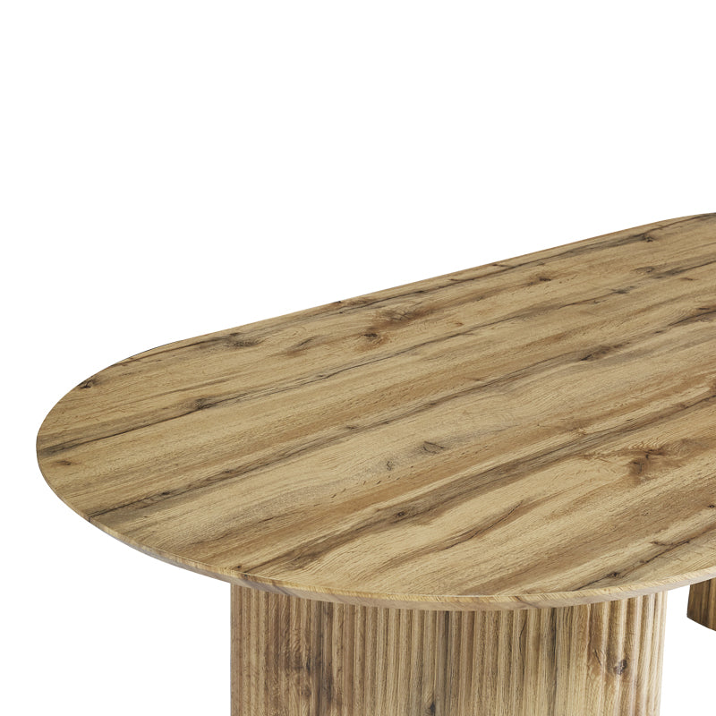 Masă de dining Nembou, Stejar, 210x100x76 cm