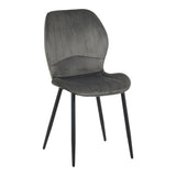Scaun din catifea Jelour, catifea, 46x60x84 cm, antracit