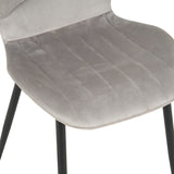 Scaun cu funcție Jelour, catifea și metal, 46x60x84 cm, gri și negru
