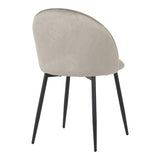 Scaun Perch, Catifea Gri, Picioare Metalice Negre, 50x43x82 cm
