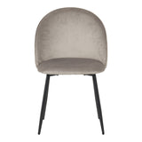 Scaun Perch, Catifea Gri, Picioare Metalice Negre, 50x43x82 cm