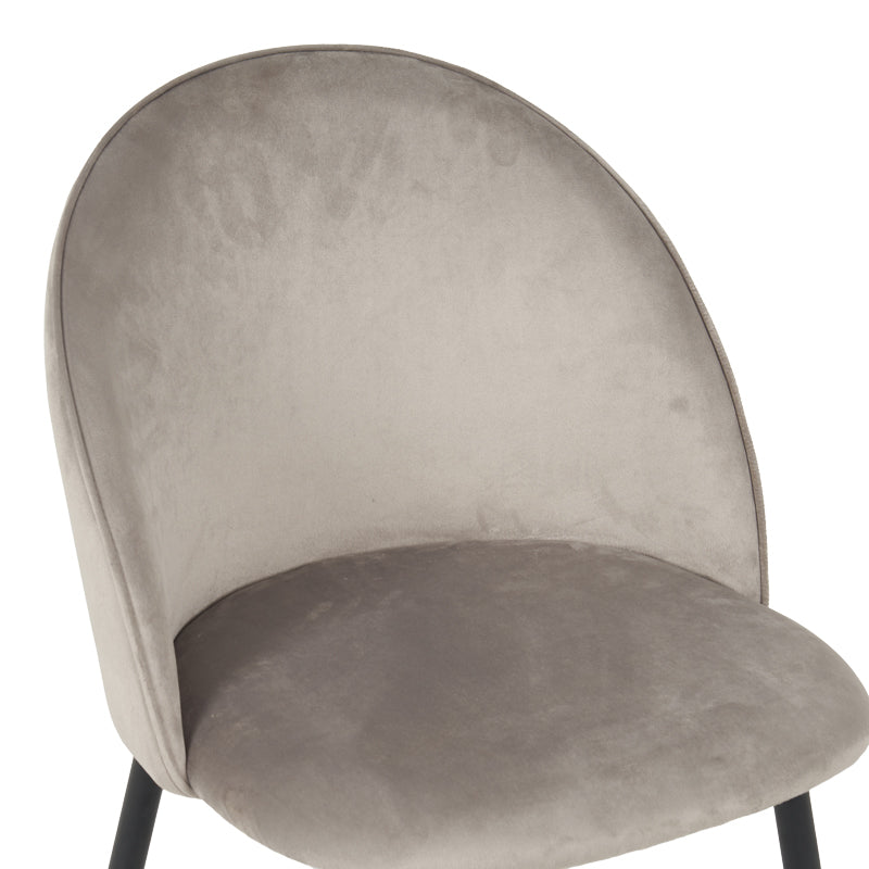Scaun Perch, Catifea Gri, Picioare Metalice Negre, 50x43x82 cm