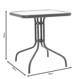 Set mobilier de grădină cu masă și scaune Watson-Calan, Metal/Textilene, 70x70x70 cm, gri antracit