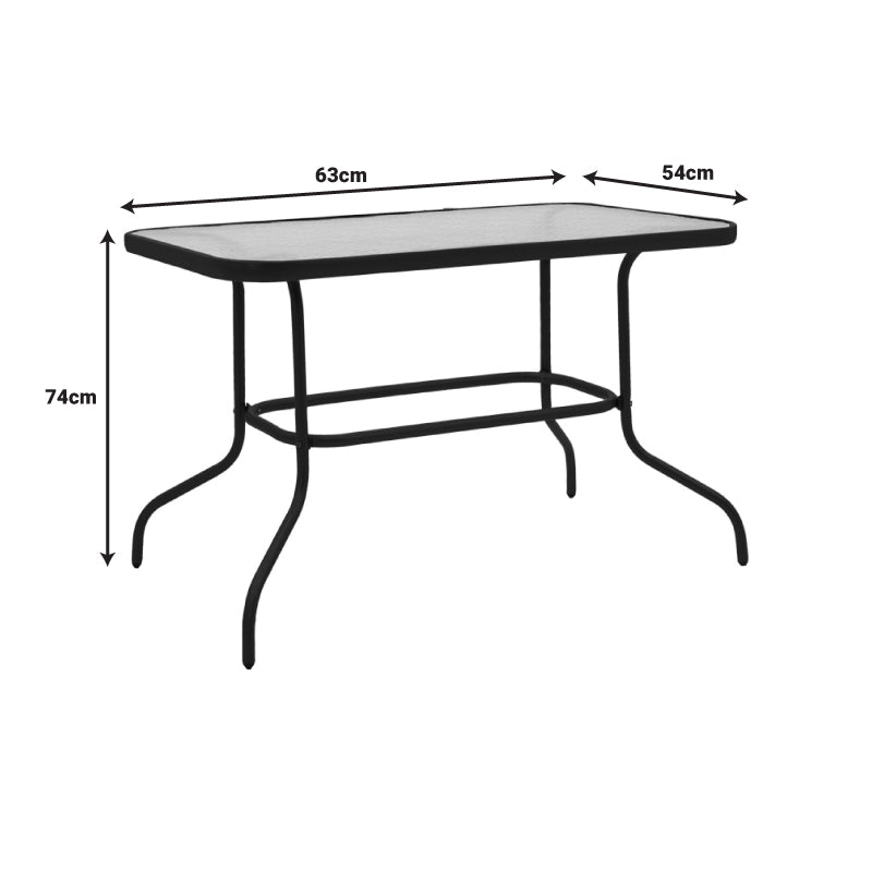 Set de masă de bucătărie Valor-Sussie, Metal și Sticlă, 110x60x70 cm