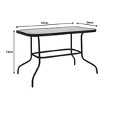 Set de masă de bucătărie Valor-Sussie, Metal și Sticlă, 110x60x70 cm