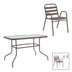 mobilier de gradina Set de masă de bucătărie Valor-Sussie, Metal și Sticlă, 110x60x70 cm