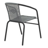 Set masă de dining cu 5 piese Obbi-Ensure, Metal și sticlă, 140x80x70 cm, Negru
