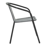 Set masă de dining cu 5 piese Obbi-Ensure, Metal și sticlă, 140x80x70 cm, Negru