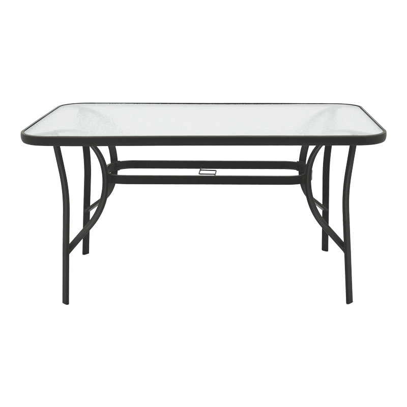 Set masă de dining cu 5 piese Obbi-Ensure, Metal și sticlă, 140x80x70 cm, Negru