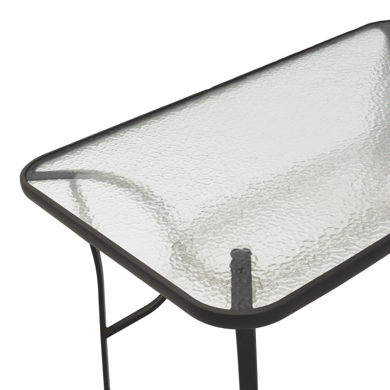 Set masă de dining cu 5 piese Obbi-Ensure, Metal și sticlă, 140x80x70 cm, Negru