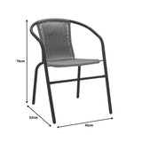 Set masă de dining cu 5 piese Obbi-Ensure, Metal și sticlă, 140x80x70 cm, Negru
