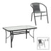 mobilier de gradina Set masă de dining cu 5 piese Obbi-Ensure, Metal și sticlă, 140x80x70 cm, Negru