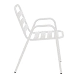 Set masă cu 4 scaune, stil modern, metal și sticlă, alb, 120x70x70cm - Model Sussie Ensure Pakoworld