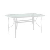 Set masă cu 4 scaune, stil modern, metal și sticlă, alb, 120x70x70cm - Model Sussie Ensure Pakoworld