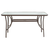 Set masă cu scaune Ensure-Sussie, metal, 140x80x70 cm, maro