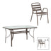 mobilier de gradina Set masă cu scaune Ensure-Sussie, metal, 140x80x70 cm, maro