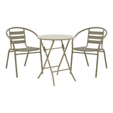 Set de masă cu funcție dining Albero-Tade, Metal, 60x70 cm, 3 piese, Șampanie