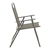Scaun pliabil cu funcție de economisire a spațiului Vela, metal și textilenă, șampanie, 53x58x90 cm
