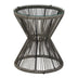 mobilier de gradina Măsuță de sticlă cu rattan, Mabil, Sticlă și Rattan, 50x55 cm, Gri