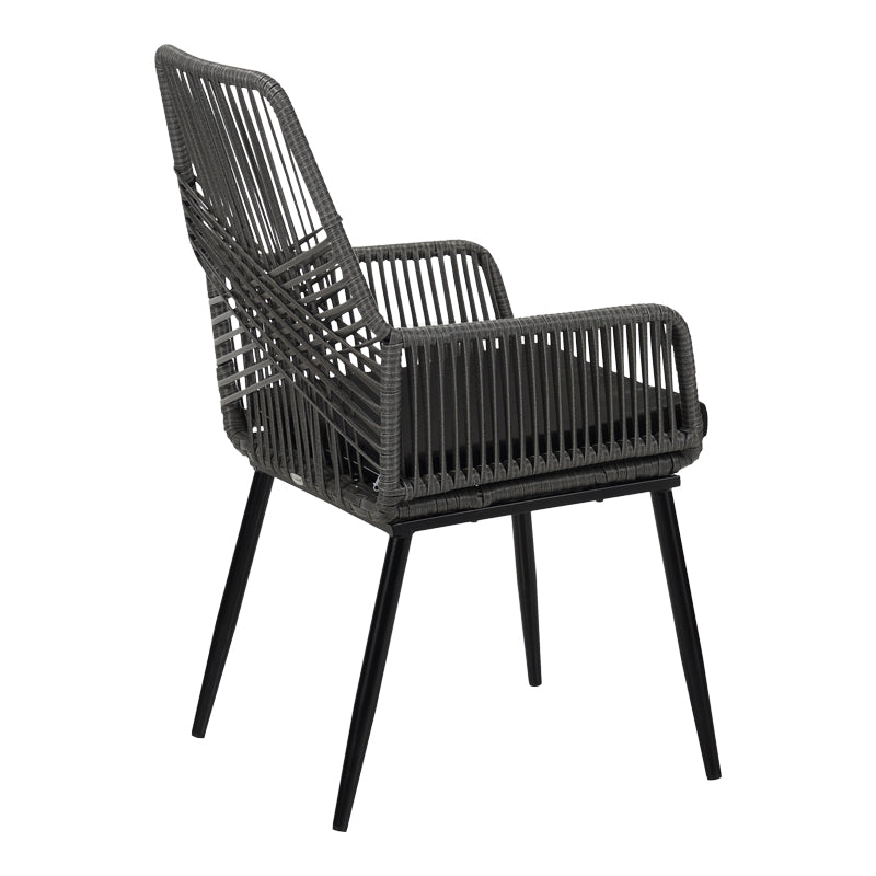 Fotoliu de exterior, Tanish, ratan, 58x58x87 cm, gri deschis