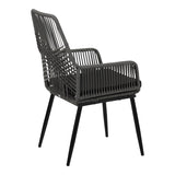 Fotoliu de exterior, Tanish, ratan, 58x58x87 cm, gri deschis