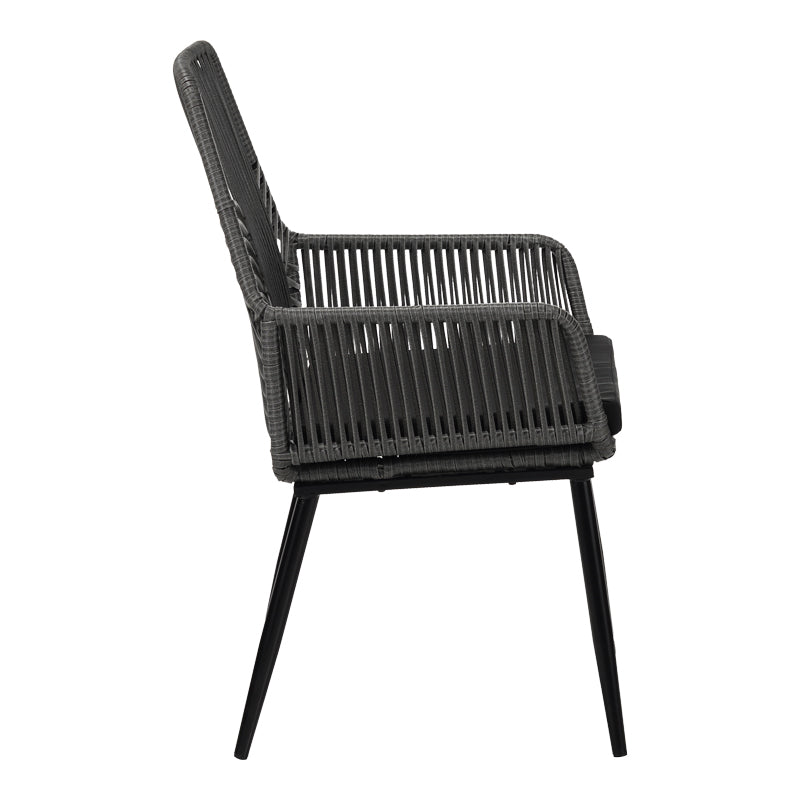 Fotoliu de exterior, Tanish, ratan, 58x58x87 cm, gri deschis