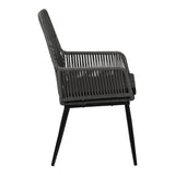 Fotoliu de exterior, Tanish, ratan, 58x58x87 cm, gri deschis
