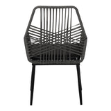 Fotoliu de exterior, Tanish, ratan, 58x58x87 cm, gri deschis