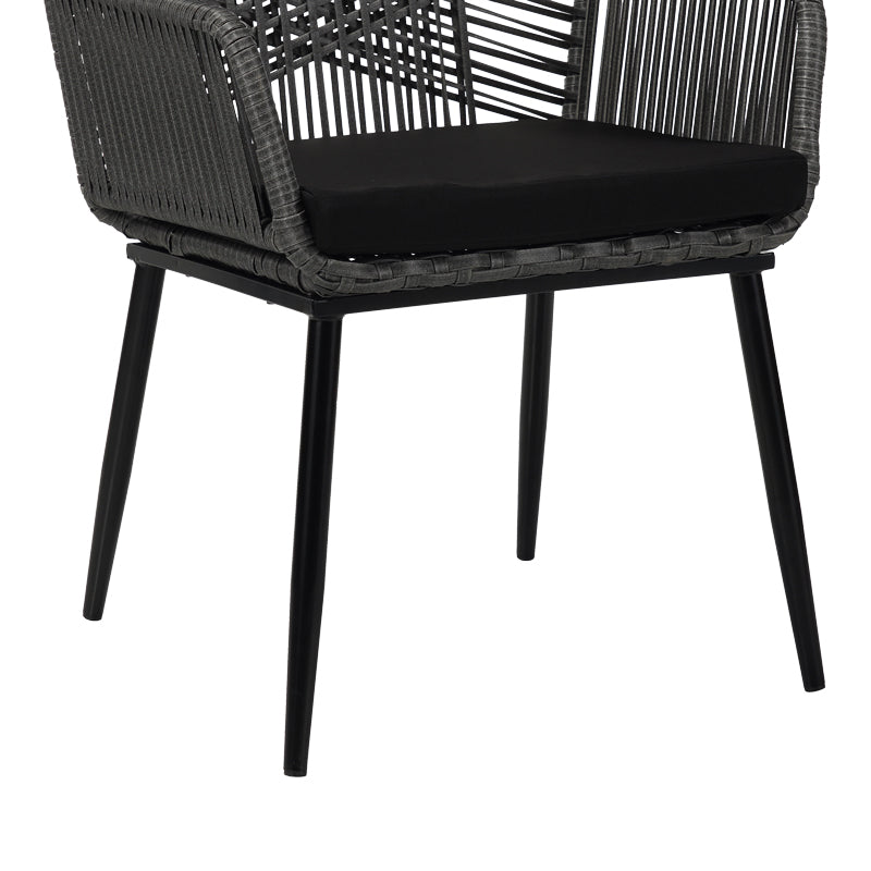 Fotoliu de exterior, Tanish, ratan, 58x58x87 cm, gri deschis