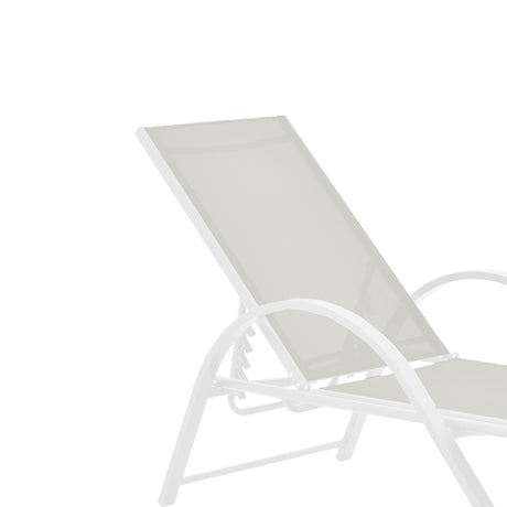 Sezlong cu brate Attain alb aluminiu si textilene bej 200x62x35 cm