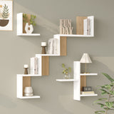 Raft de perete Wall shelf Verso alb cu stejar color 99.4x14.5x103cm, Alb-Stejar