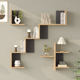 Raft de perete Wall shelf Verso stejar cu antracit color 99.4x14.5x103cm, Stejar-Antracit