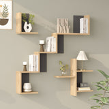 Raft de perete Wall shelf Verso stejar cu antracit color 99.4x14.5x103cm, Stejar-Antracit