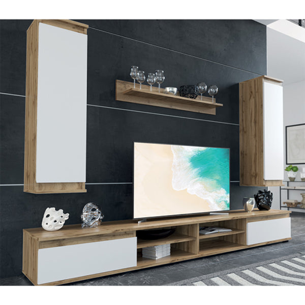 Comoda TV Sandro  nuc-alb 175x37x160cm